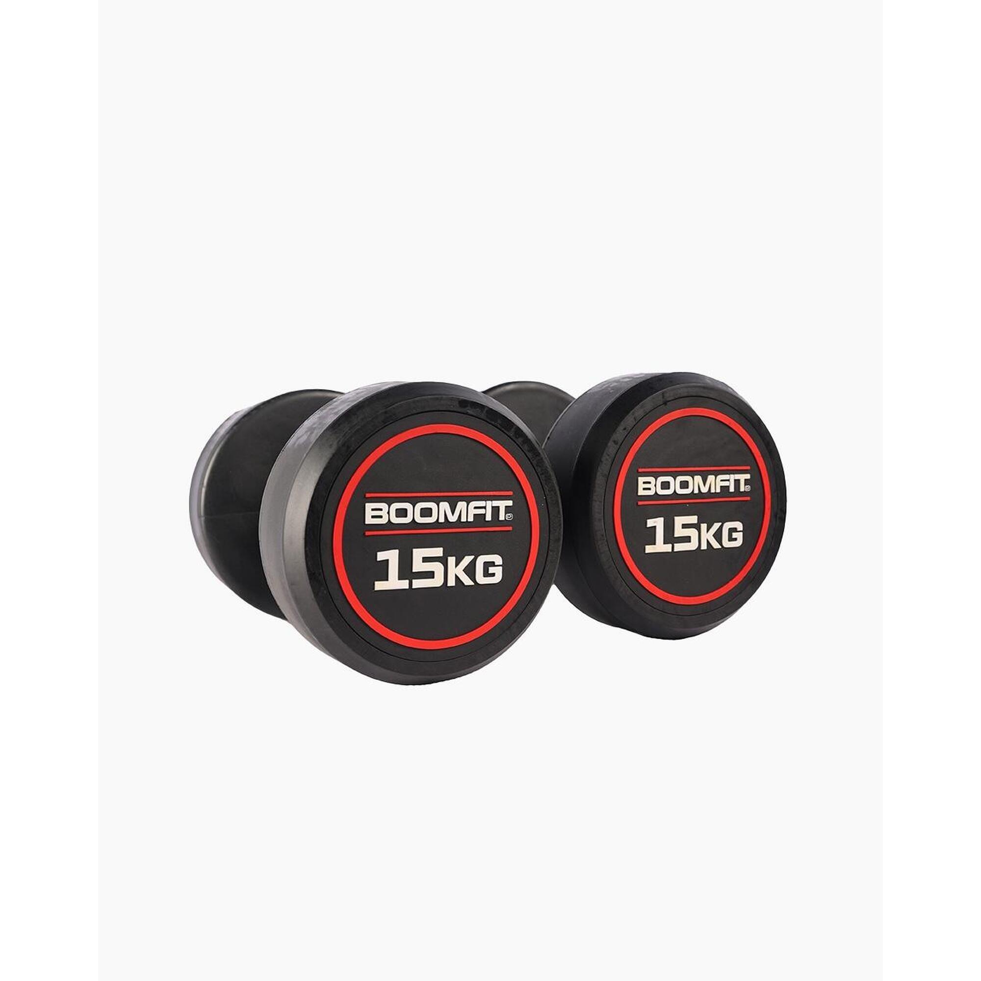 Mancuernas Redondas 15Kg Pareja BOOMFIT Decathlon