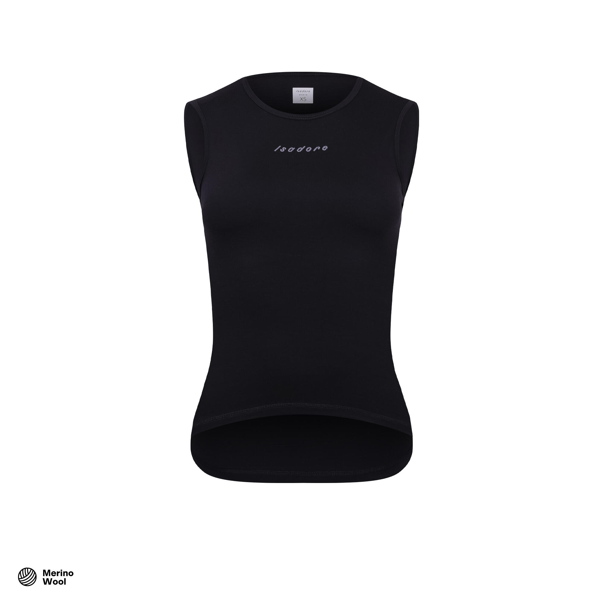 Isadore - Sous-couche Sans Manches De Cyclisme Pour Femmes Merino Noir - Sous Maillot Sans Manche - Noir - 48 Xl - Decathlon