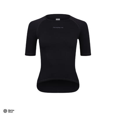 Maglia intima a maniche corte da ciclismo da donna Merino Nero