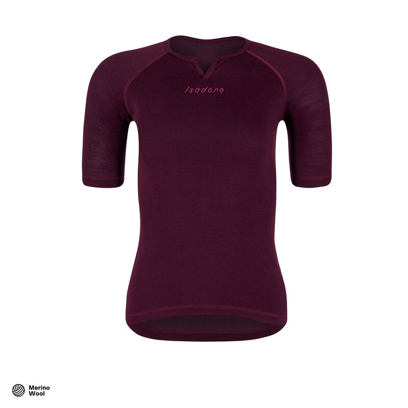 Dames wieler Shirt met korte mouwen als baselayer Merino Vijg