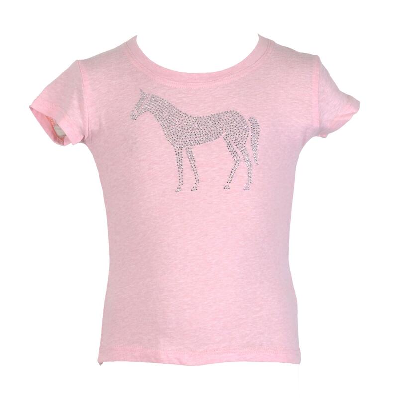 Gyerek lovas póló rövid ujjú Fiona rózsaszín