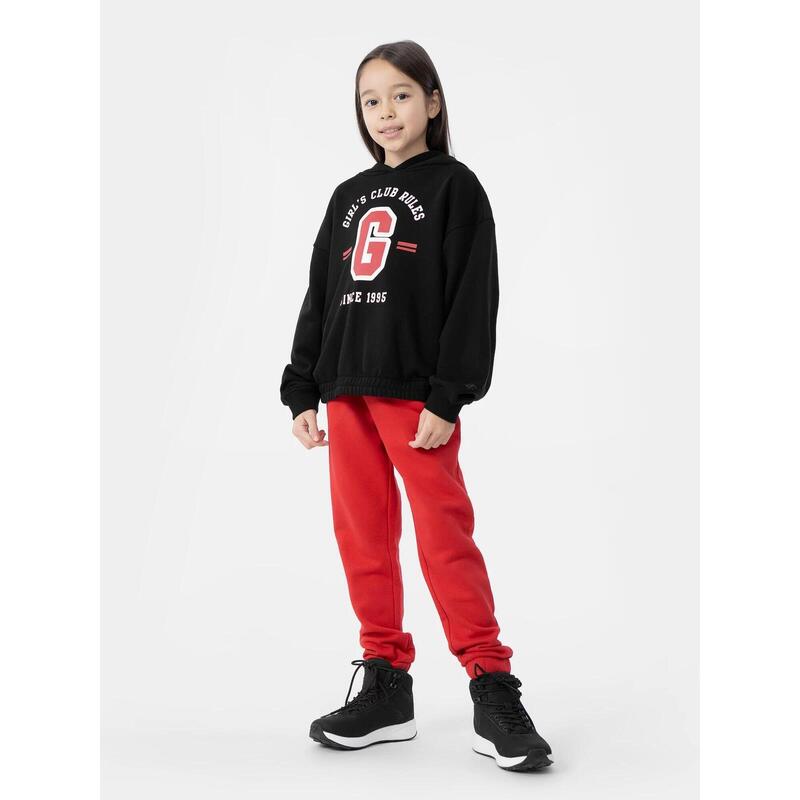 Pantaloni jogger molton fete 4F JSPDD002 roșu 152