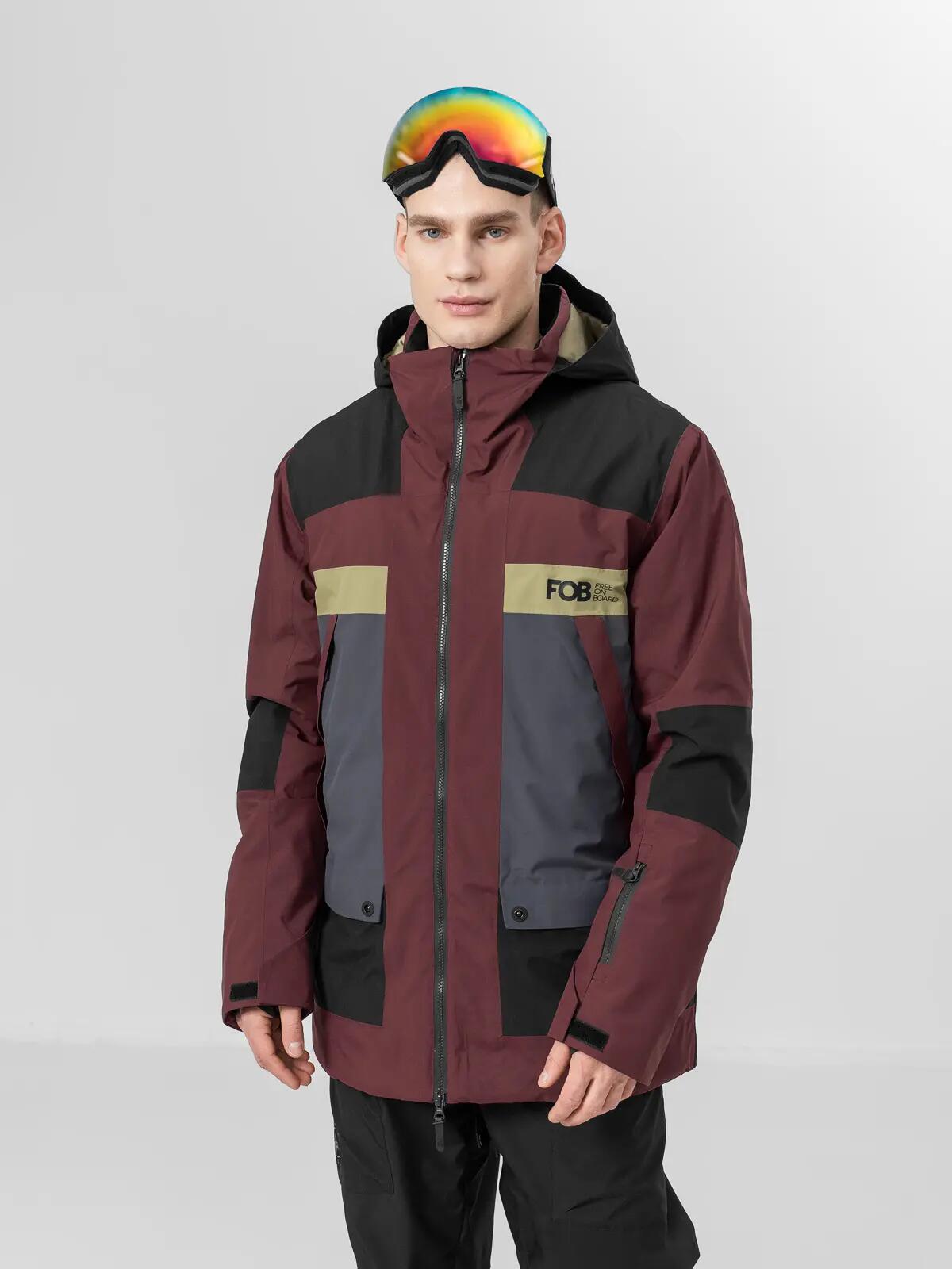 GEACA DE SNOWBOARD MEMBRANA 15 000 PENTRU BĂRBAȚI, Visiniu, S 5/6