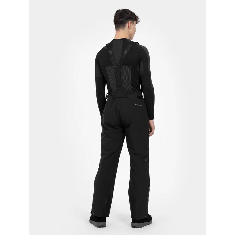 PANTALONI DE SCHI CU BRETELE MEMBRANA 10 000 PENTRU BĂRBAȚI, Negru, M