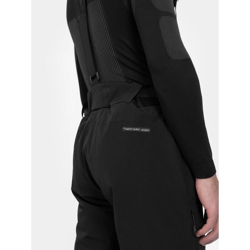 PANTALONI DE SCHI CU BRETELE MEMBRANA 10 000 PENTRU BĂRBAȚI, Negru, 3XL