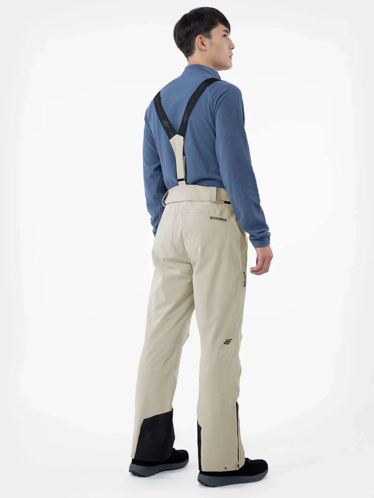 PANTALONI DE SCHI CU BRETELE MEMBRANA 10 000 PENTRU BĂRBAȚI, Gri, 3XL 3/6
