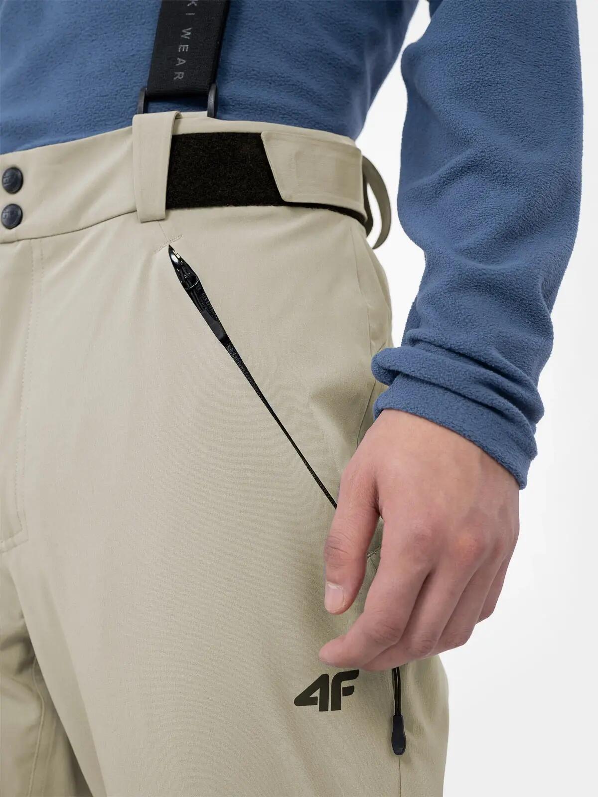 PANTALONI DE SCHI CU BRETELE MEMBRANA 10 000 PENTRU BĂRBAȚI, Gri, 3XL 4/6
