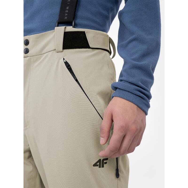 PANTALONI DE SCHI CU BRETELE MEMBRANA 10 000 PENTRU BĂRBAȚI, Gri, 3XL