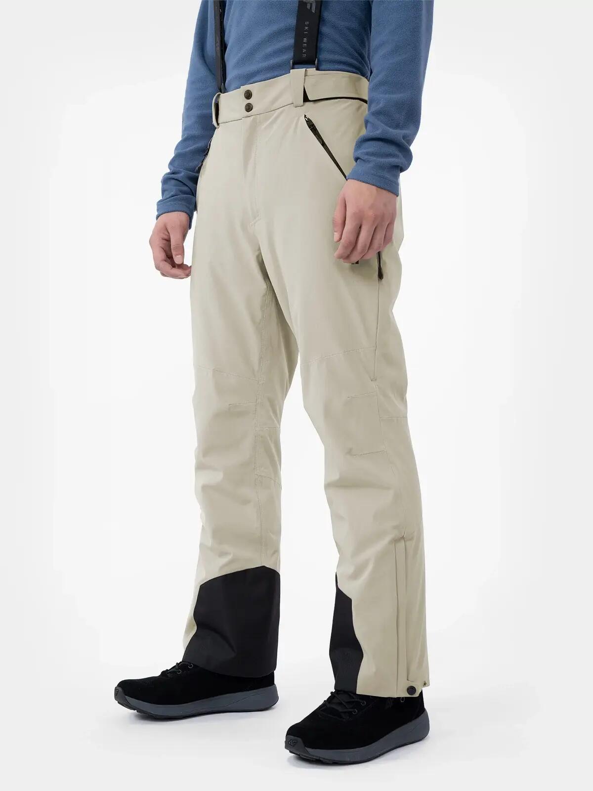 PANTALONI DE SCHI CU BRETELE MEMBRANA 10 000 PENTRU BĂRBAȚI, Gri, 3XL 5/6
