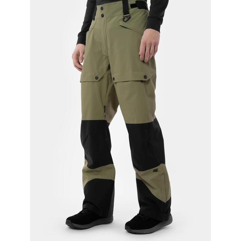 Pantaloni snowboard pentru barbati  4F FOB SPMS001, membrana 15000, Khaki, S