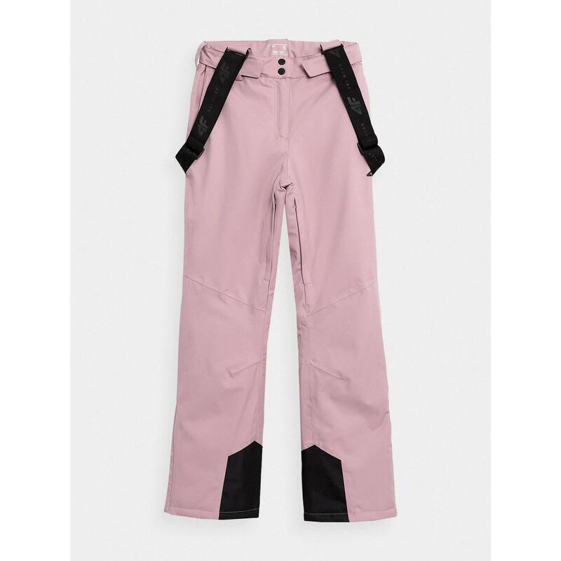 PANTALONI DE SCHI CU BRETELE MEMBRANA 8 000 PENTRU FEMEI, Roz, XL