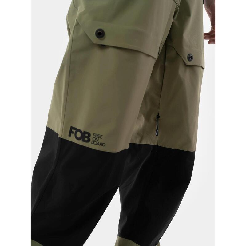 Pantaloni snowboard pentru barbati  4F FOB SPMS001, membrana 15000, Khaki, M