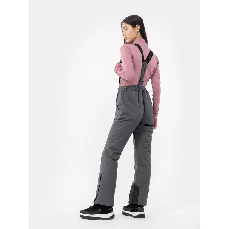 PANTALONI DE SCHI CU BRETELE MEMBRANA 8 000 PENTRU FEMEI, gri inchis, XL