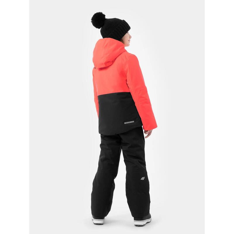 Geaca schi  pentru fete 4F JKUDN001, membrana 5000, CORAL NEON, 158