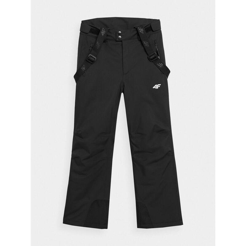 Pantaloni Schi pentru fete 4f JSPDN001, membrana 8000, Negru, 140