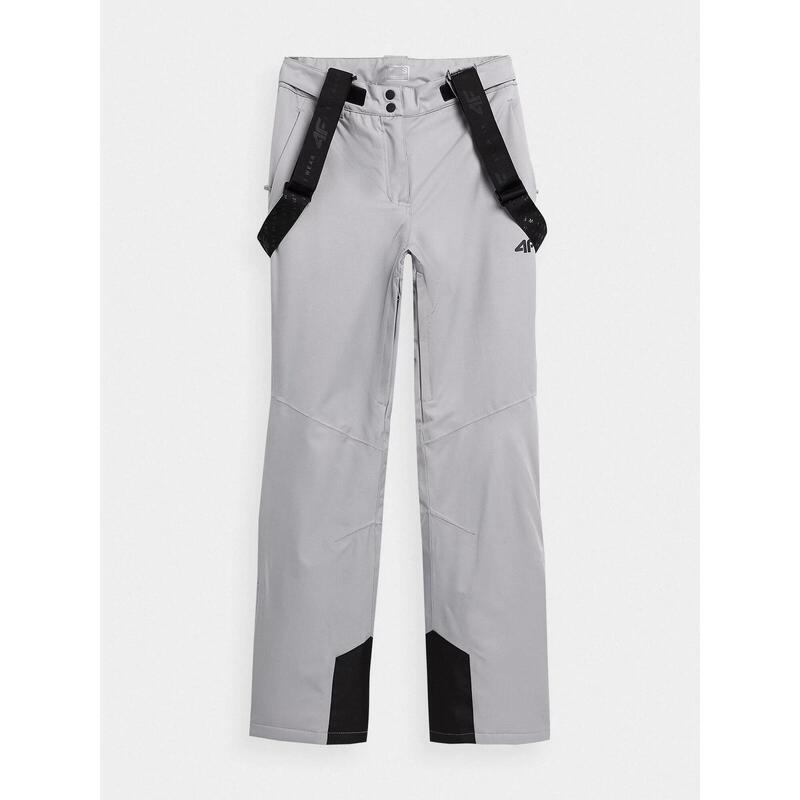 PANTALONI DE SCHI CU BRETELE MEMBRANA 8 000 PENTRU FEMEI, Gri, L