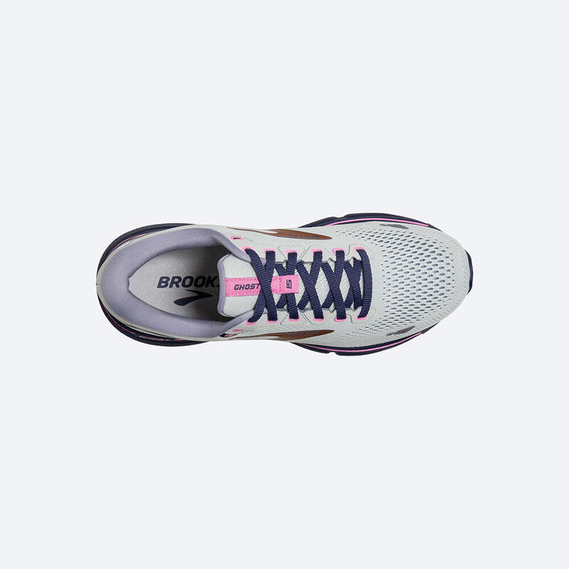 Ghost 15 Wide Women Road Running Shoes - Grey x Pink