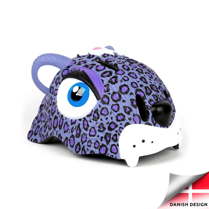 Casco da Bici per Bambini | Leopardo Viola | Crazy Safety | Omologato EN1078