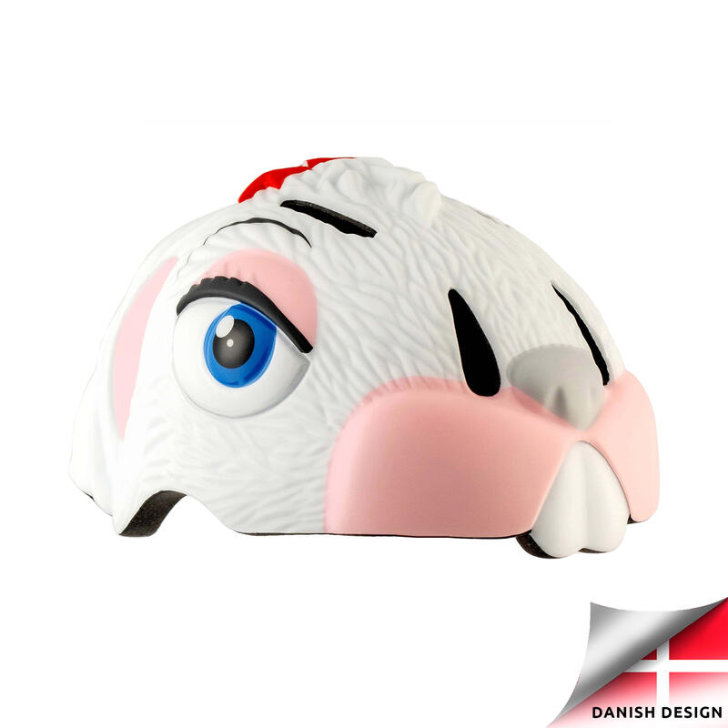 Casco da Bici per Bambini | Coniglio Bianco | Crazy Safety | Omologato EN 1078