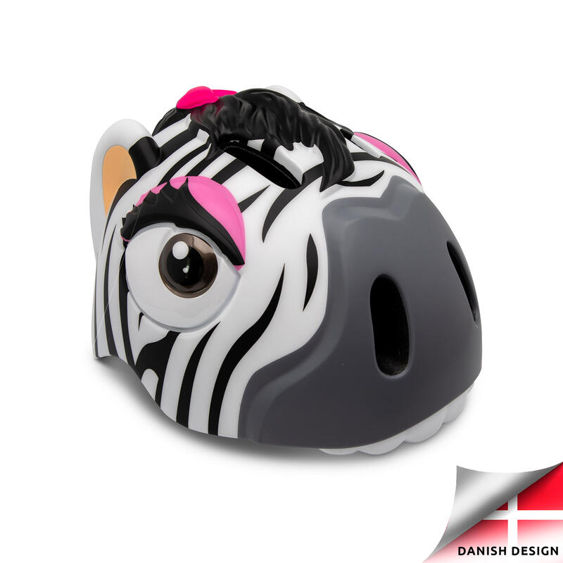 Capacete de bicicleta para crianças|Zebra Branca|Crazy Safety|Certificado EN1078