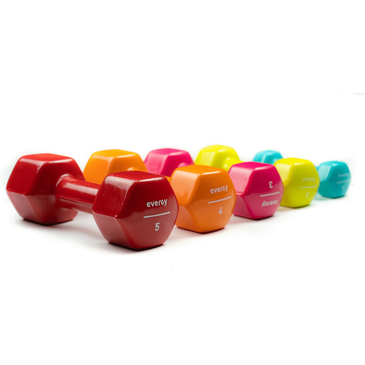 Mancuernas vinilo rosa 3kg (par) set gimnasio 4/6