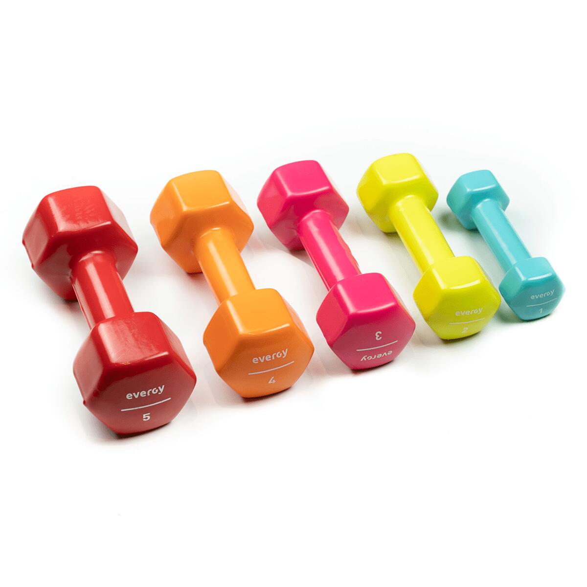 Mancuernas vinilo rosa 3kg (par) set gimnasio 5/6