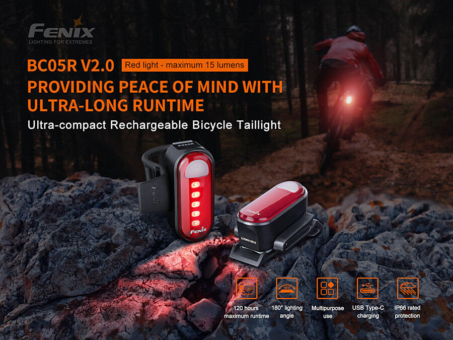 BC05R 15 Lumen Rechargeable Rear Cyle Light 5/7