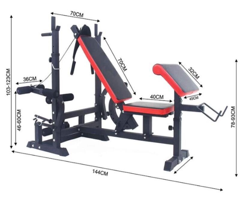Ławka treningowa duża regulowana z modlitewnikiem Multi Gym 4/4