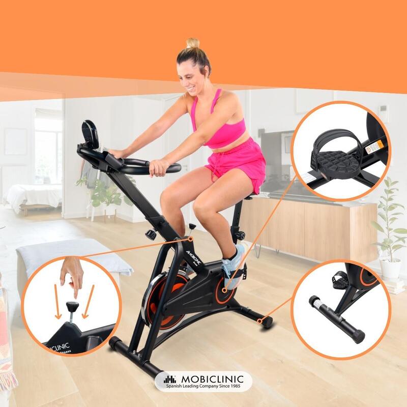 Bicicleta de Spinning Ajustáveis Volante 10 kg Rodas máx. 120 kg Makalu