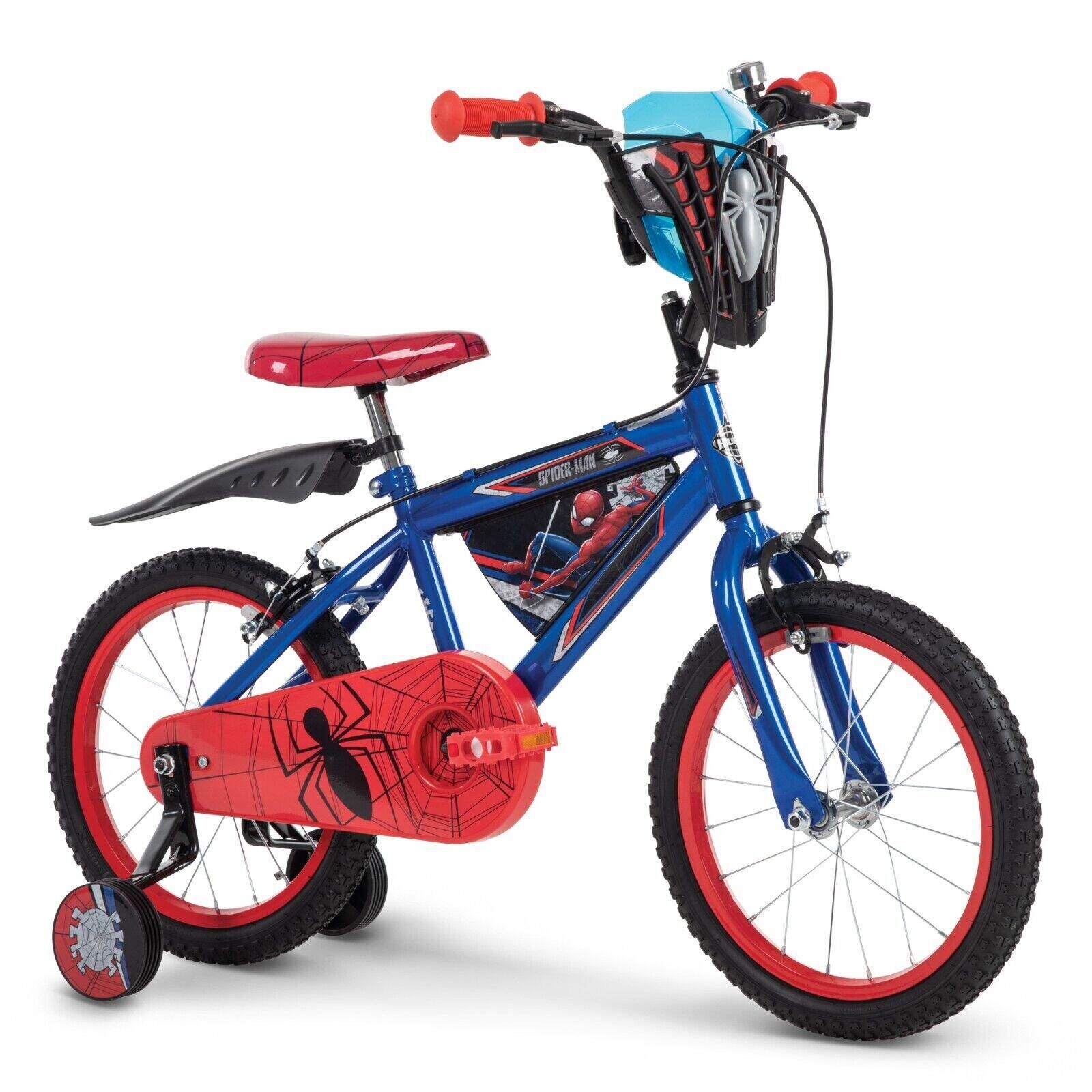 HUFFY Huffy Disney Marvel Spiderman 16'' Kids Bike + Stabilisers 5-7 Yrs Boys or Girls