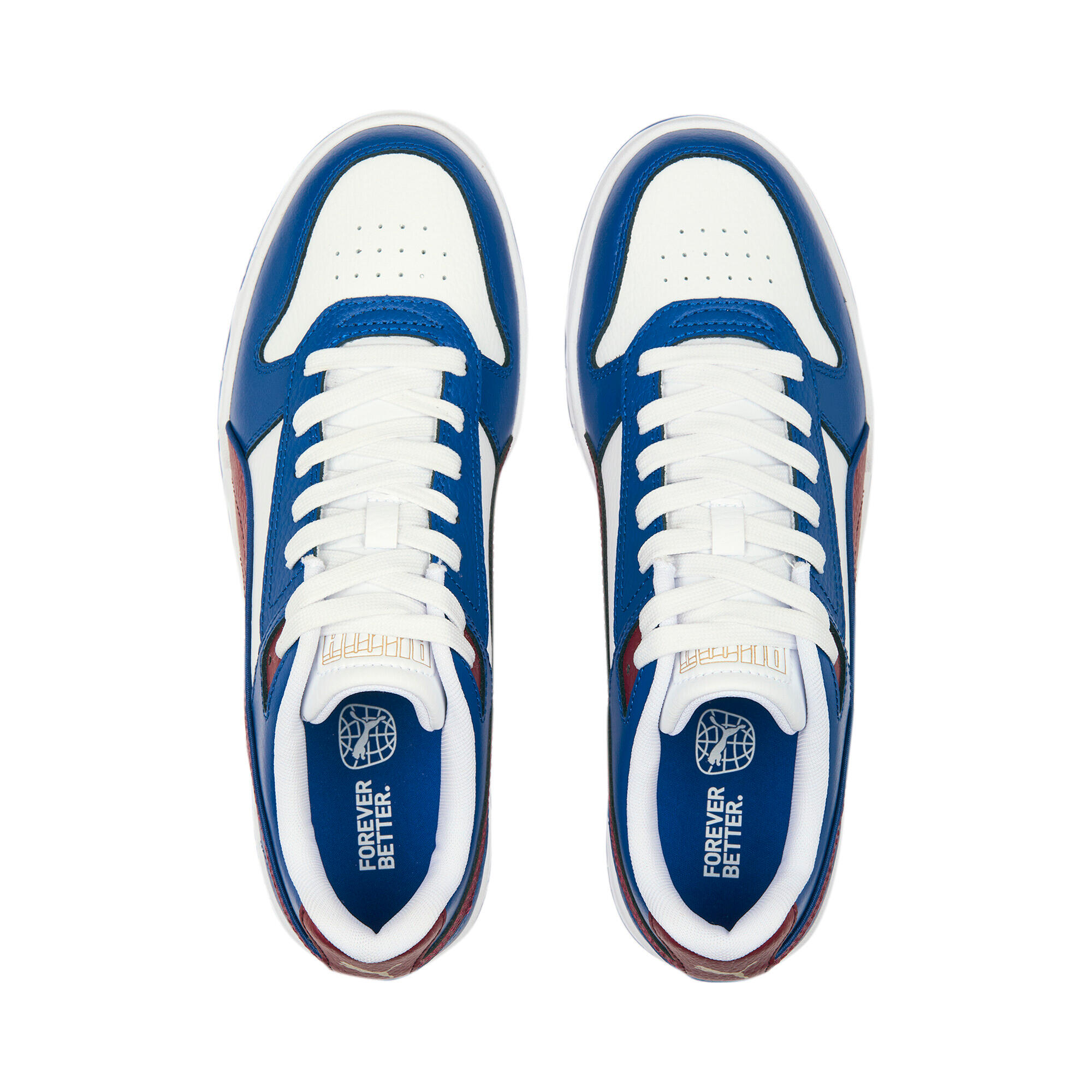 Zapatillas Deportivas de Cuero de Vaca RBD Game para Hombre Blanco, Azul 5/7