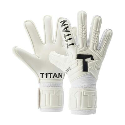 Keepershandschoenen voetbal junior classic 1.0 white-out met fingersave