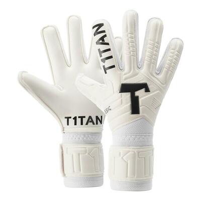 Keepershandschoenen voetbal volwassenen classic 1.0 white-out met fingersave