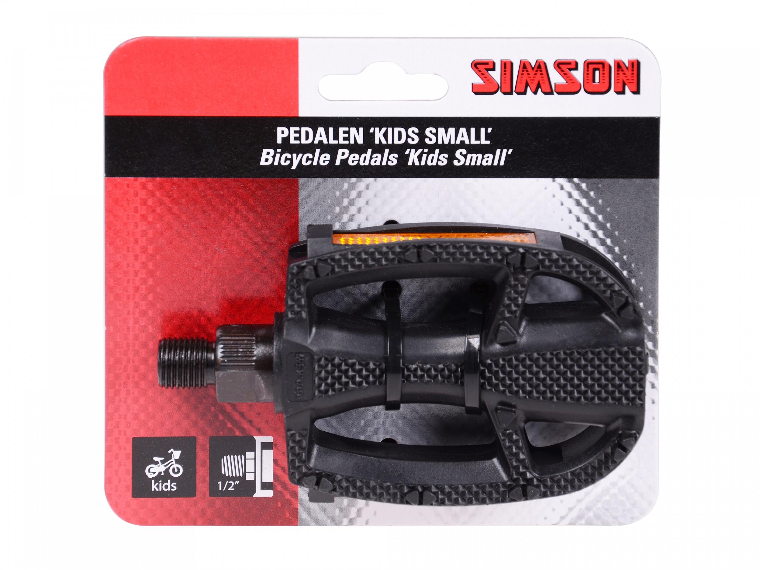 Pedale Kinder klein 1 2 Zoll Reflexion schwarz pro Set 3/4