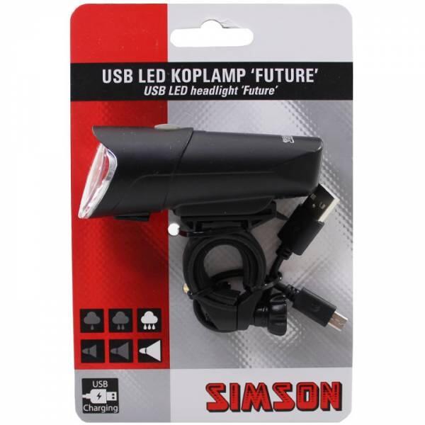 Simson Future fanale anteriore LED ricaricabile USB, 30 Lux, nero. 5/6