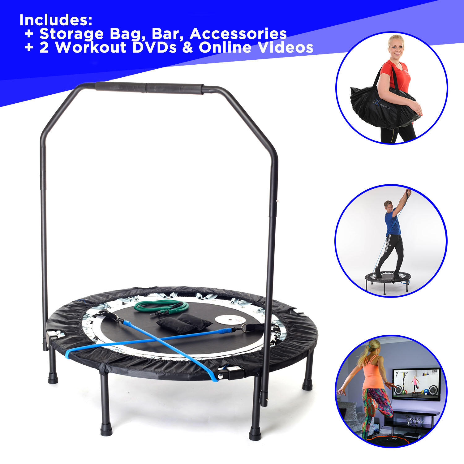 Maximus Pro Folding Indoor Mini Trampoline 1/6