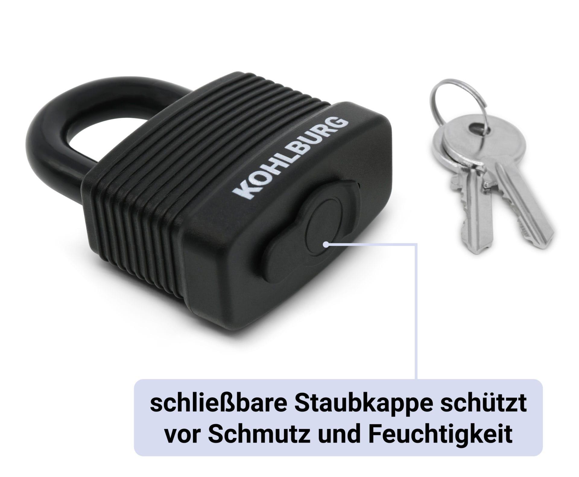 Kabelschloss 200cm lang mit Stahlkabel, Zuklick-Mechanismus & Staubschutz 5/7