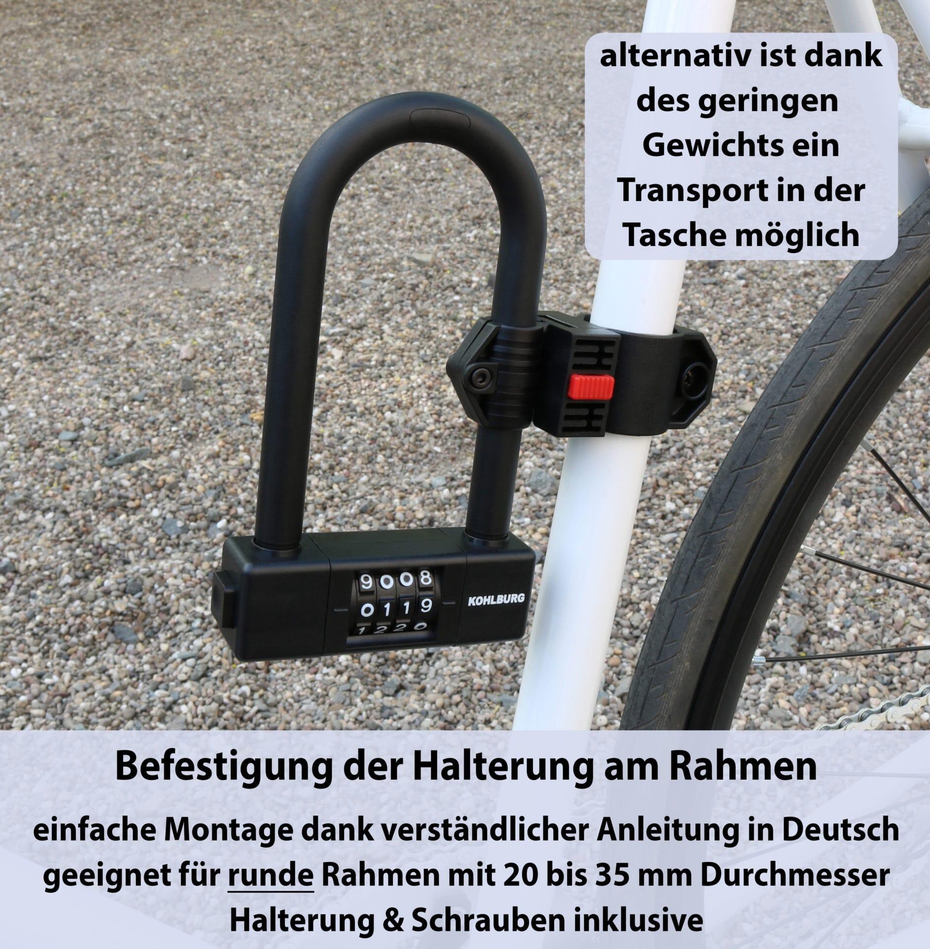 Kleines & leichtes Bügelschloss mit Zahlenkombination 15mm stark mit Halterung 5/7