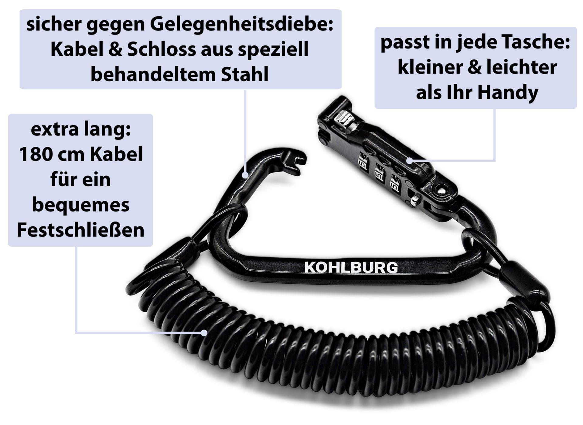 180cm extra-langes Zahlenschloss für die Tasche als Kabelschloss 4/7