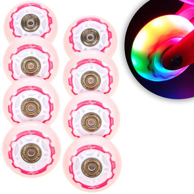 8x led-lichtgevende wieltjes + lia pu-rollagers