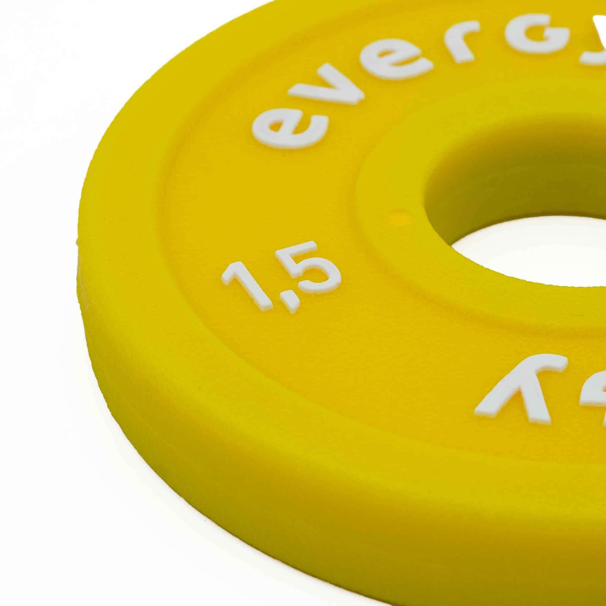 Disco fraccional color élite (pu) evergy 1,5kg musculación 2/5