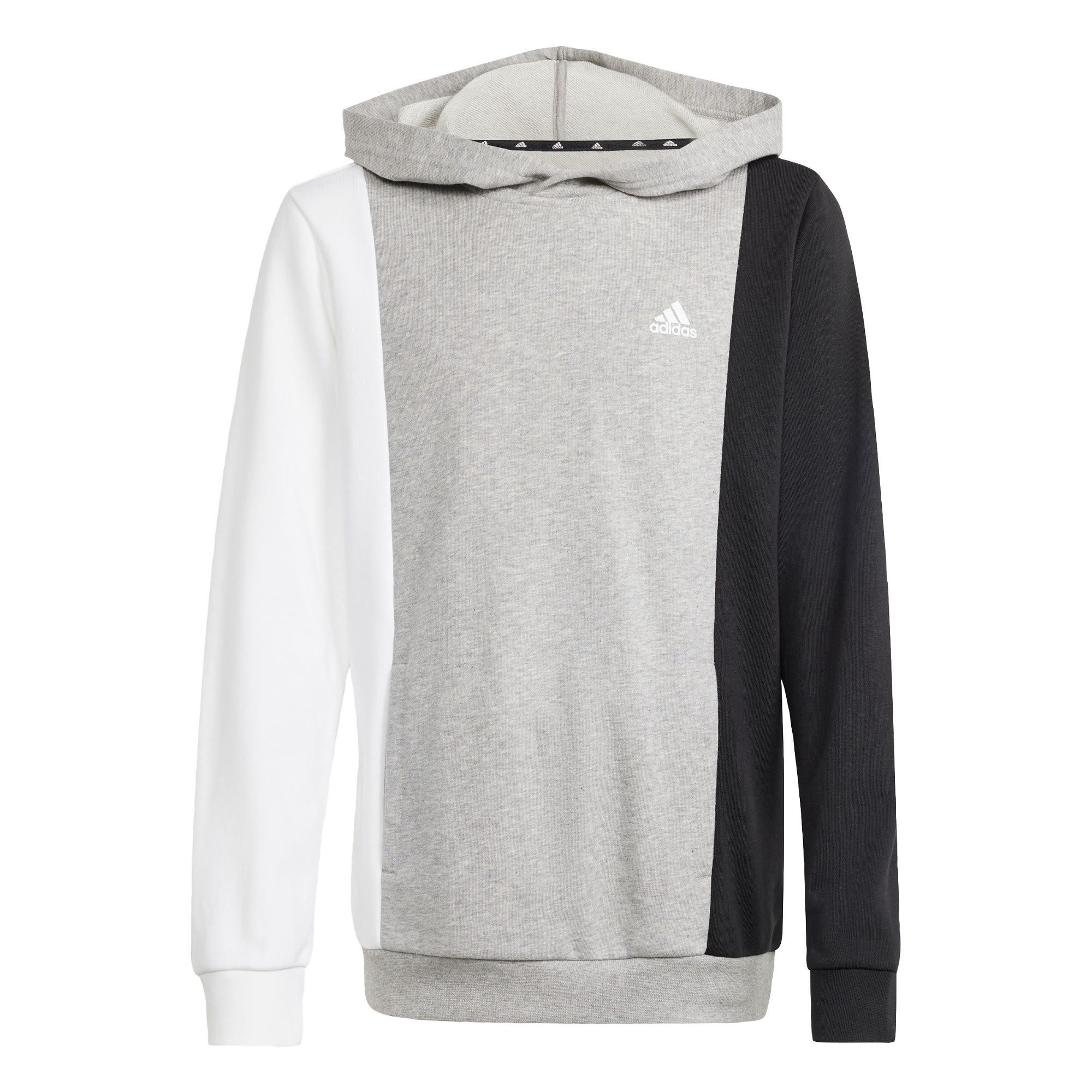 Adidas - Sweat-shirt À Capuche Essentials Colorblock Enfants - Survêtement De Sudation - Blanc|gris|noir -  8 À 10 Ans - Decathlon