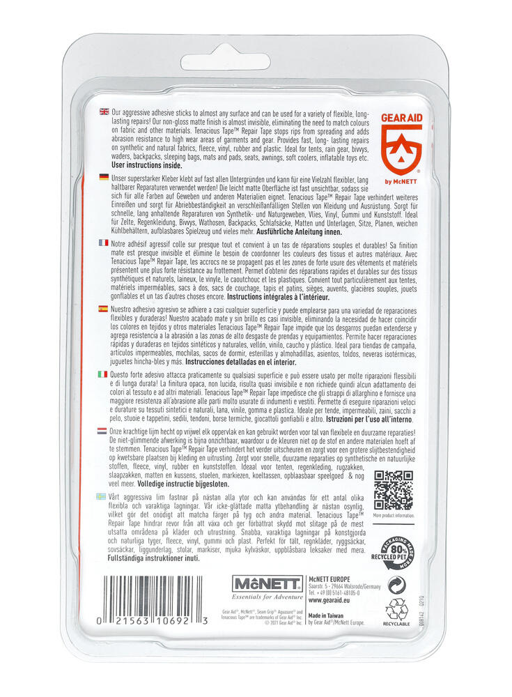 Gear Aid Tenacious Tape Reparaturflicken Für Jacken, Zelte, Outdoor- Ausrüstung Und Technische Stoffe, 7,6 Cm Rund, 6,3 Cm Und 3,8 Cm Sechskantformen, Farb- Und Größenoptionen, Schwarz