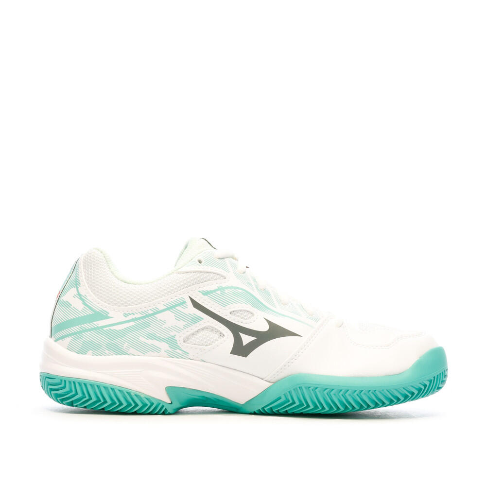 Women's White And Green Mizuno Breakshot 3 Clay Court 61gc212623 Shoes 2/5