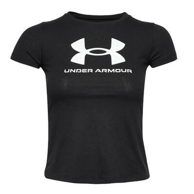 T-shirt under armour sportstyle logo ss. zwart. kinderen