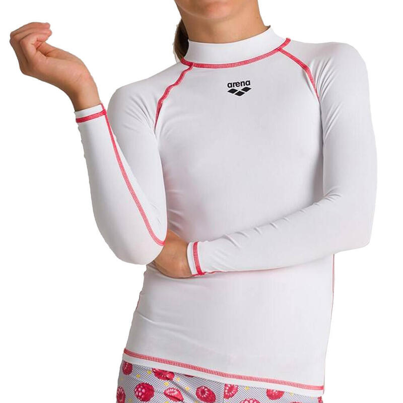 Maillot Lycra Manches longues Blanc Fille Arena Rash