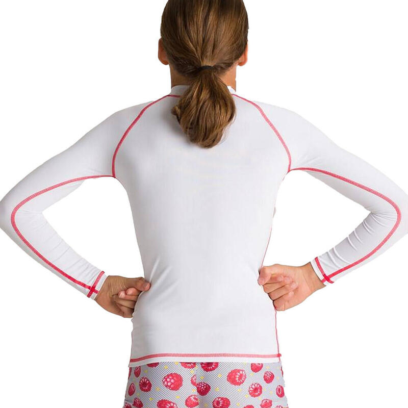 Maillot Lycra Manches longues Blanc Fille Arena Rash