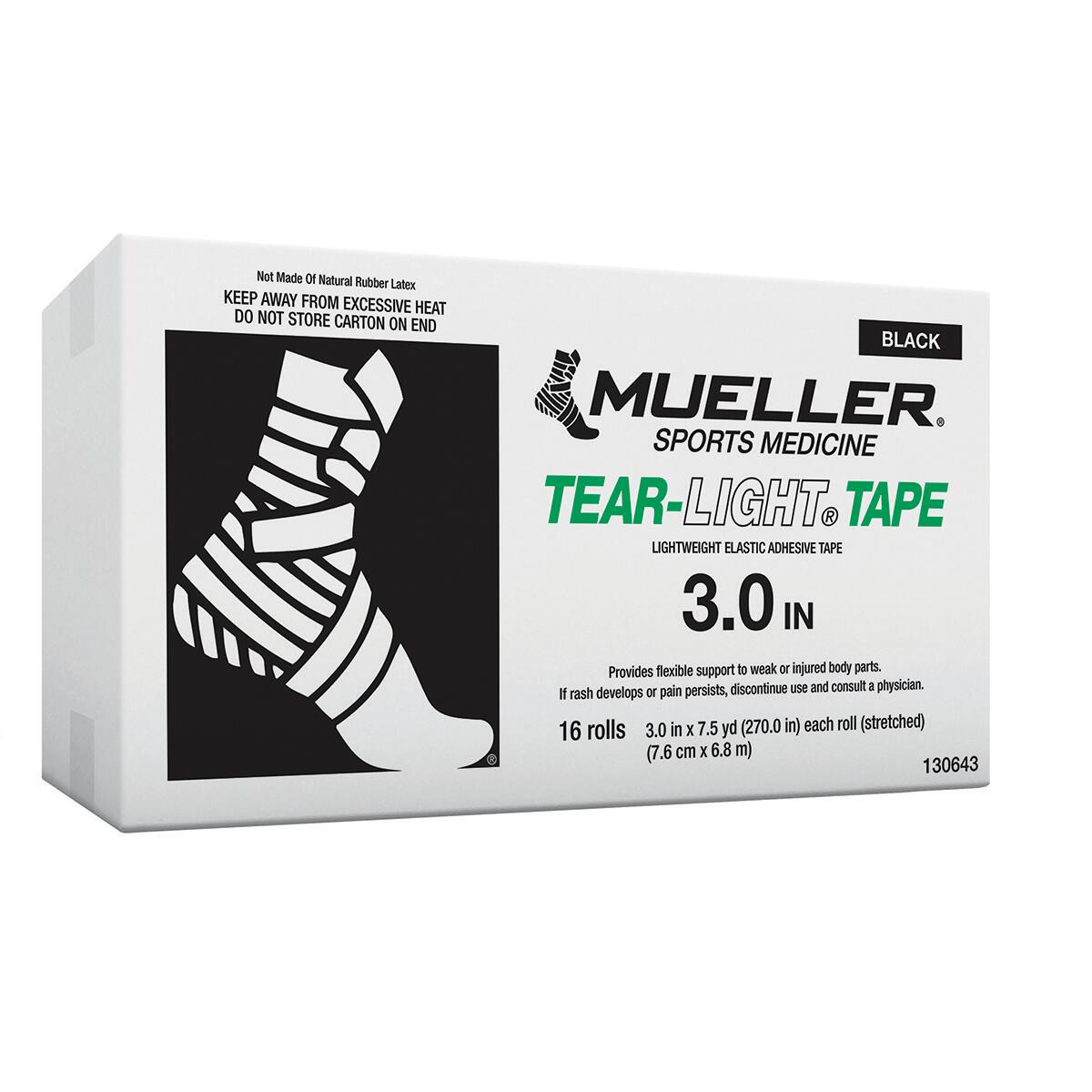 MUELLER Mueller Muscle Support Tear-Light Tape Black 7.6cm x 6.8m - 16 Rolls