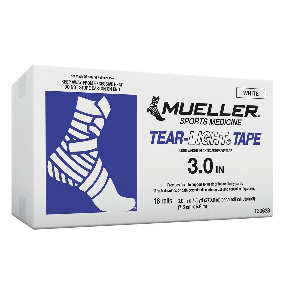 Mueller Muscle Support Tear Light Tape White 7.cm X 6.9m (x16) 1/2