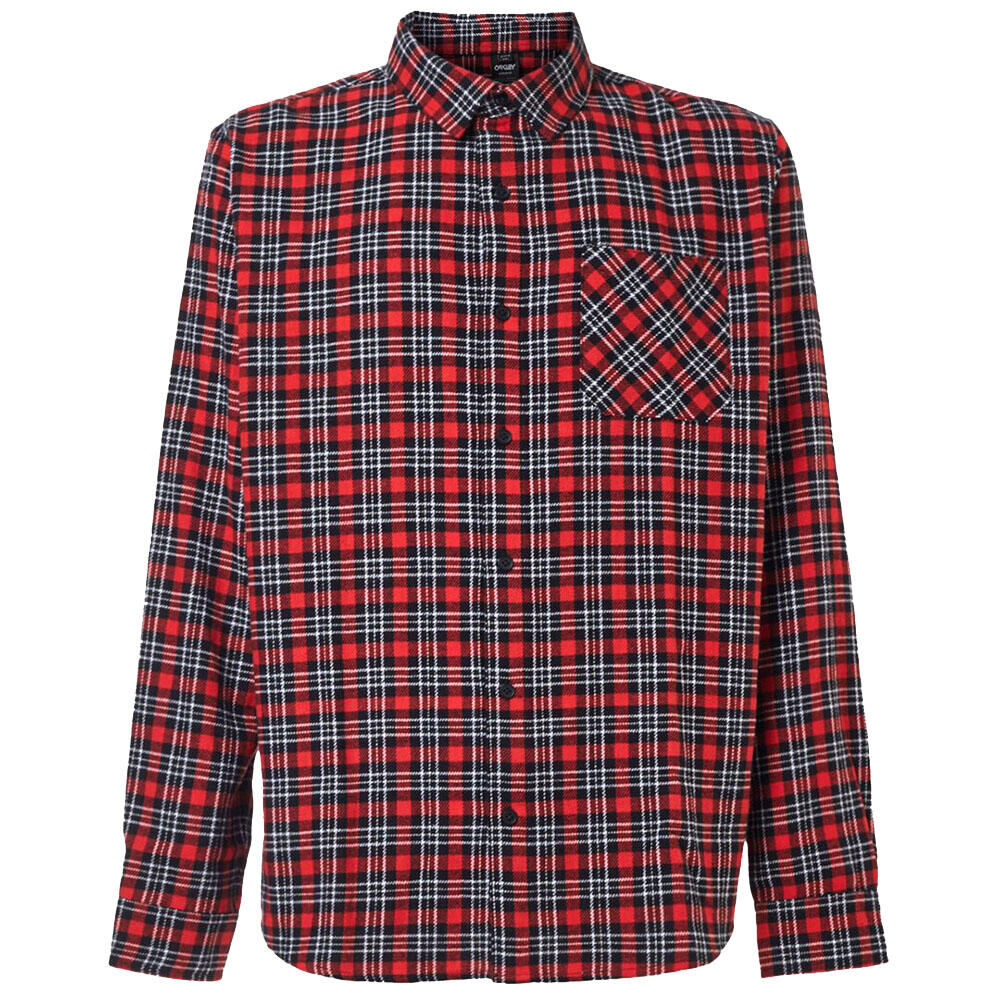 OAKLEY PODIUM PLAID LS FLANNEL - Red/Black Check